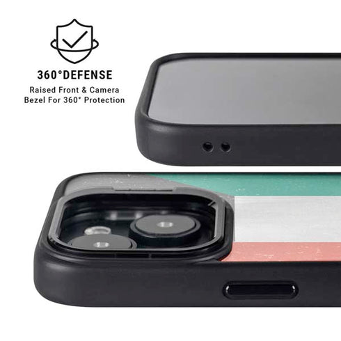 Kuwait Flag Distressed iPhone 14 Plus Kickstand Case